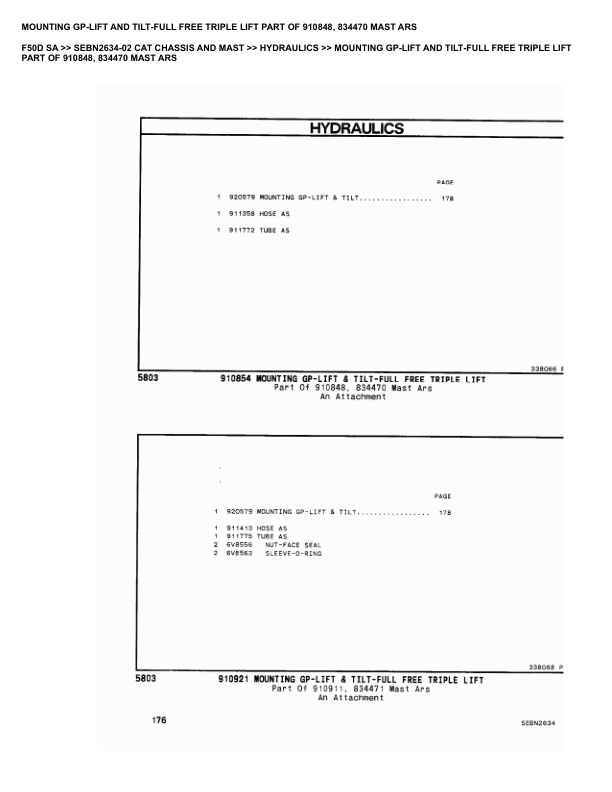 Caterpillar F50D SA Parts Manual SEBN2634-02 4 Caterpillar F50D SA Parts Manual SEBN2634-02 - Image 4