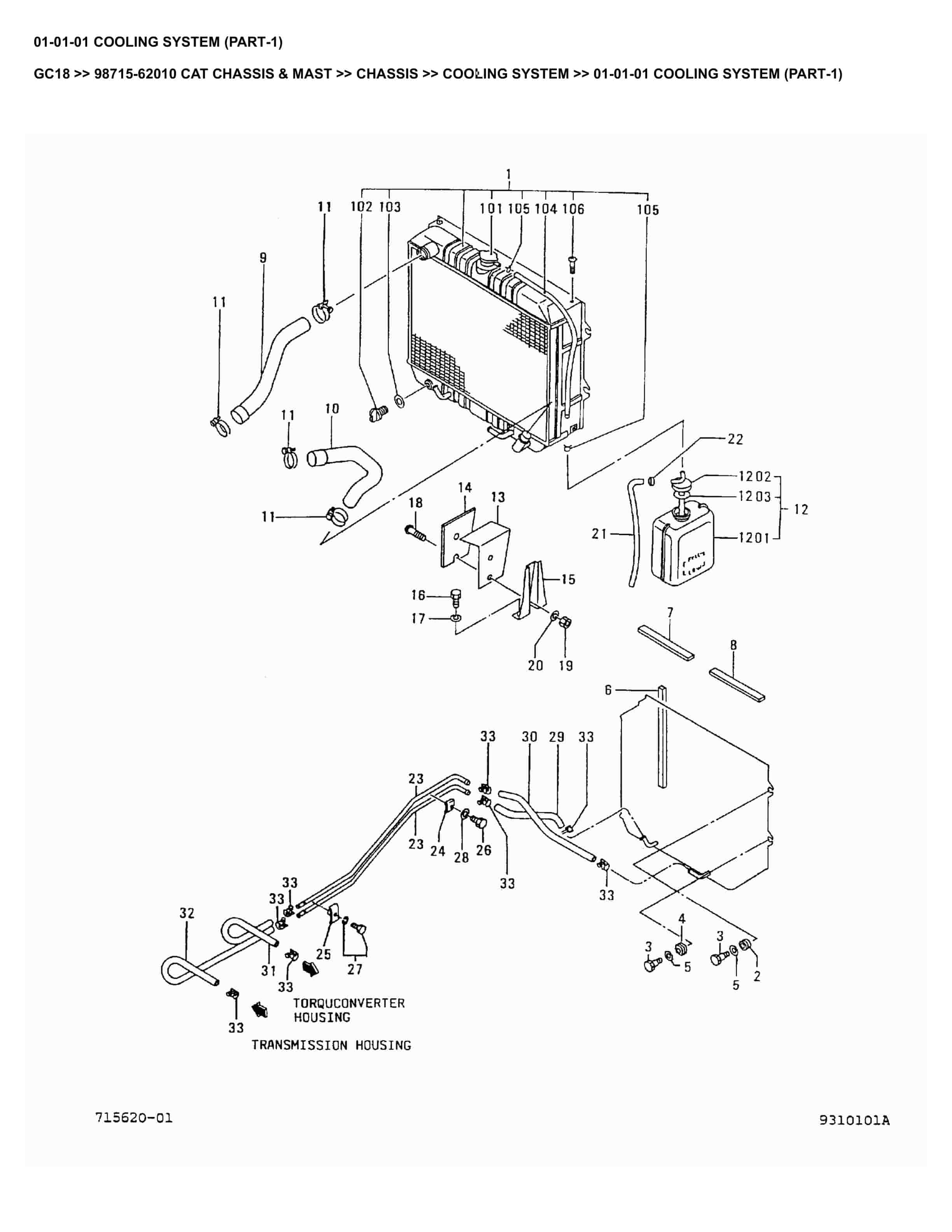 Caterpillar GC18 Parts Manual 98715-62010
