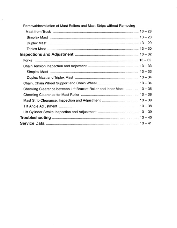 Caterpillar GC20N, GC25N, GC28N, GC30N Chassis, Mast and Options Service Manual 99719-6C110 5 Caterpillar GC20N, GC25N, GC28N, GC30N Chassis, Mast and Options Service Manual 99719-6C110 - Image 5