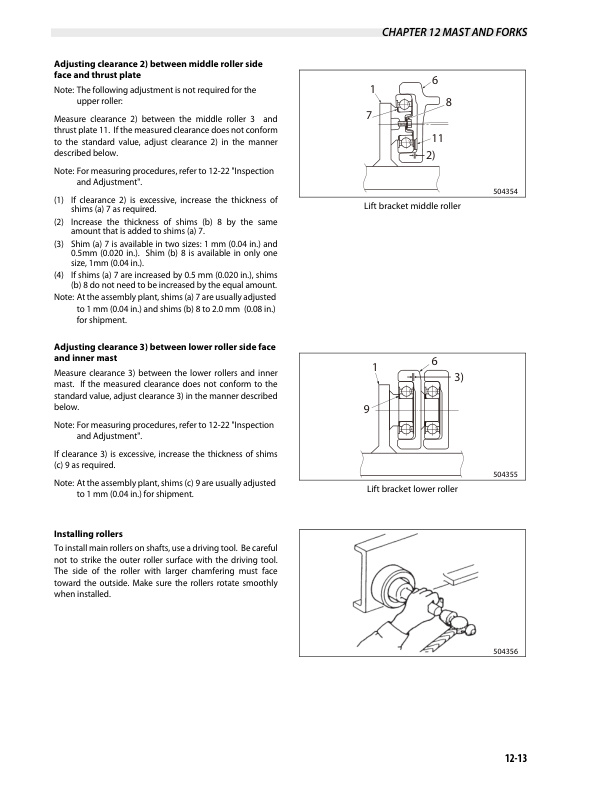 Caterpillar GC20N, GC25N, GC28N, GC30N, GC33N Chassis and Mast Service Manual 99719-6C130-4