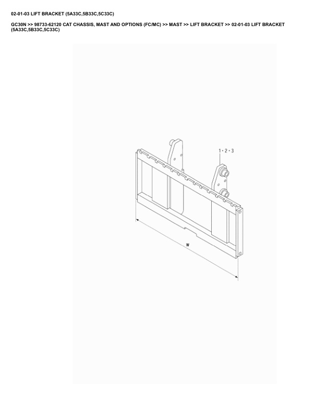 Alternative view of Caterpillar GC30N Parts Manual 98733-62120