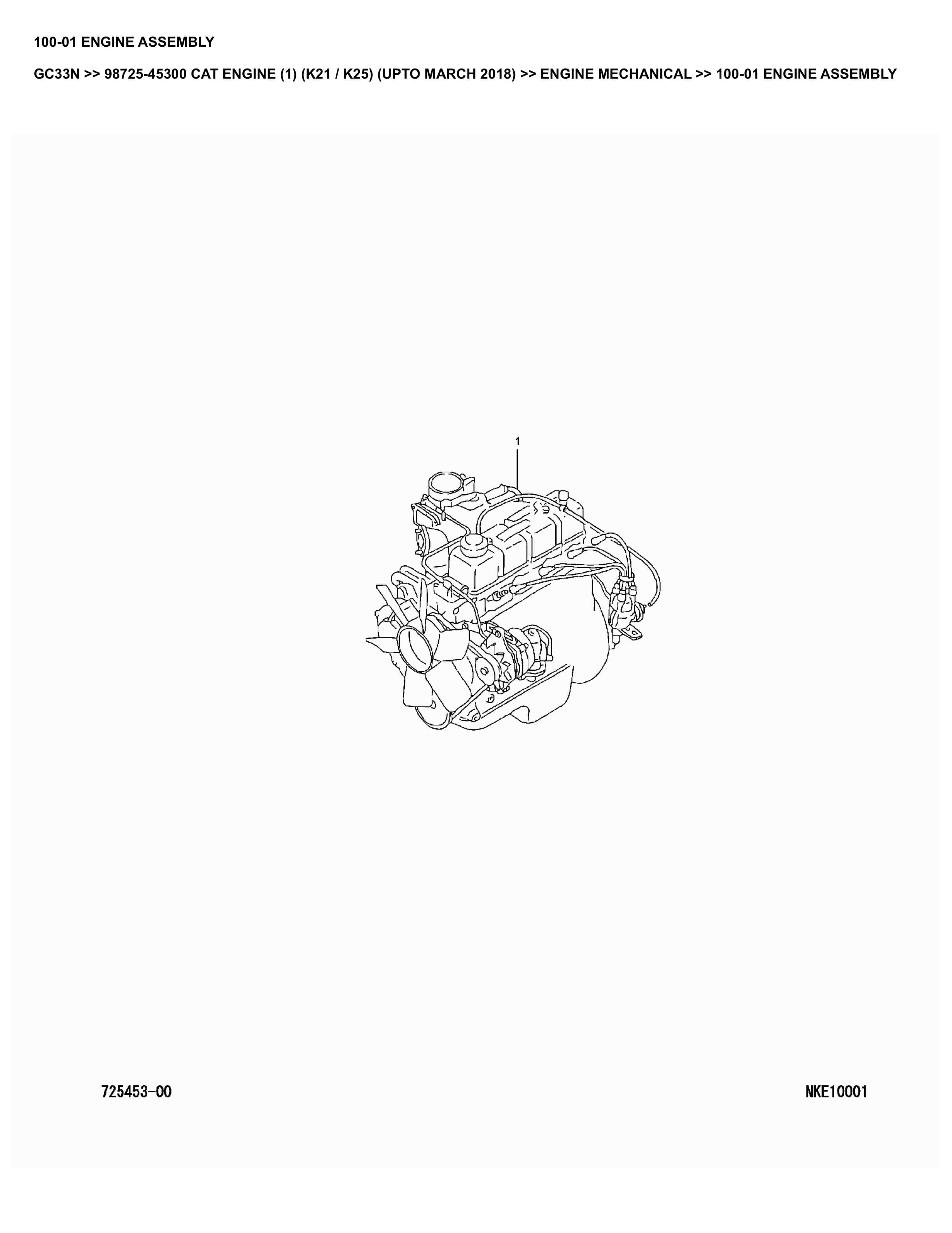 Caterpillar GC33N Parts Manual 98725-45300