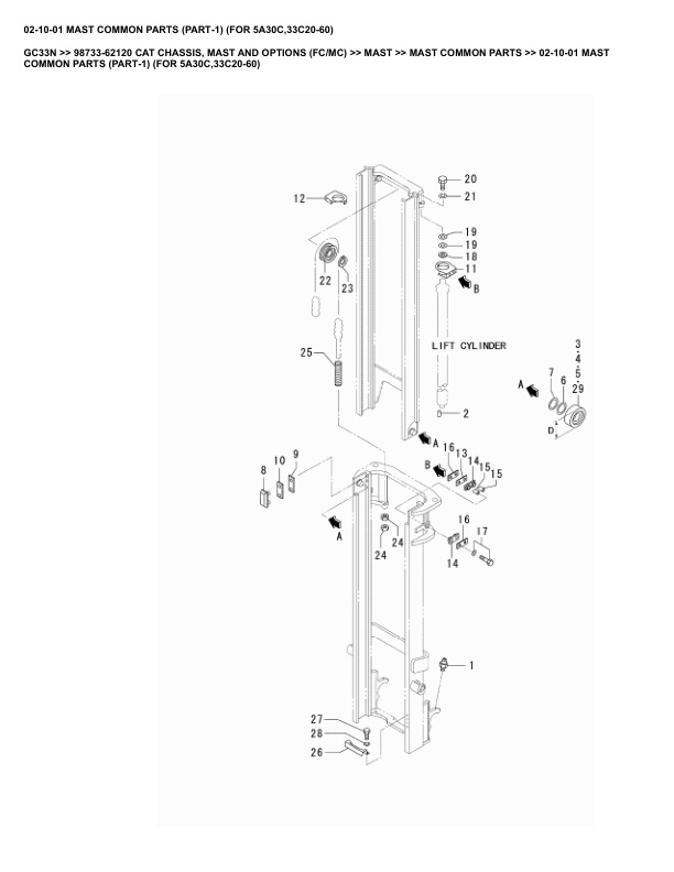 Alternative view of Caterpillar GC33N Parts Manual 98733-62120