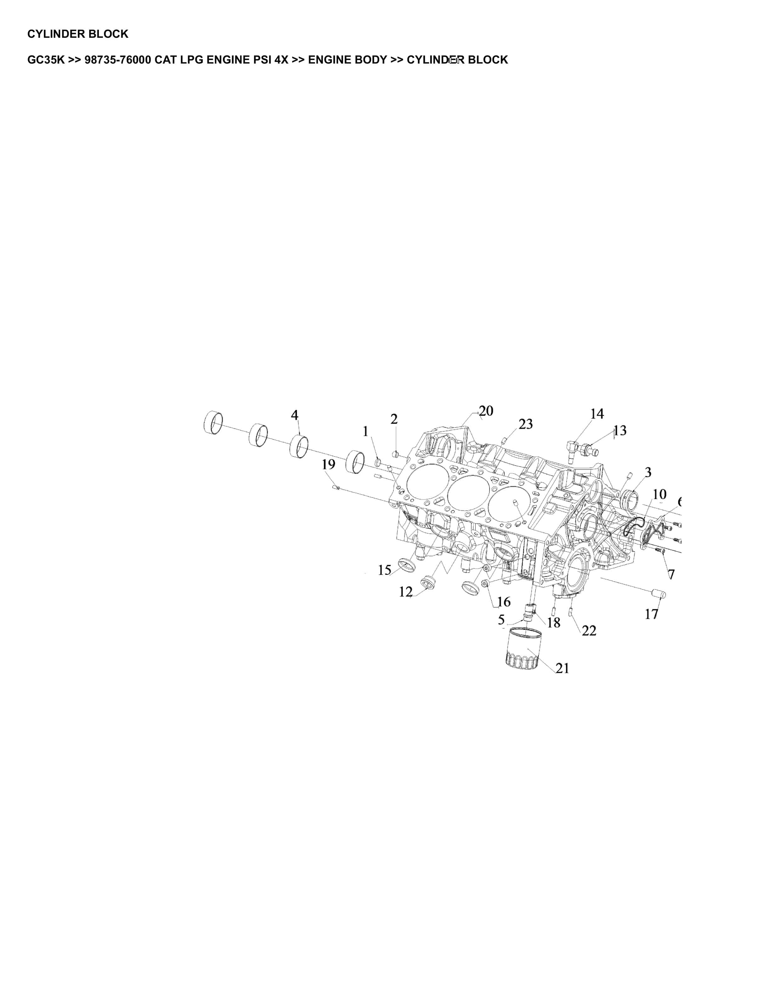 Caterpillar GC35K Parts Manual 98735-76000
