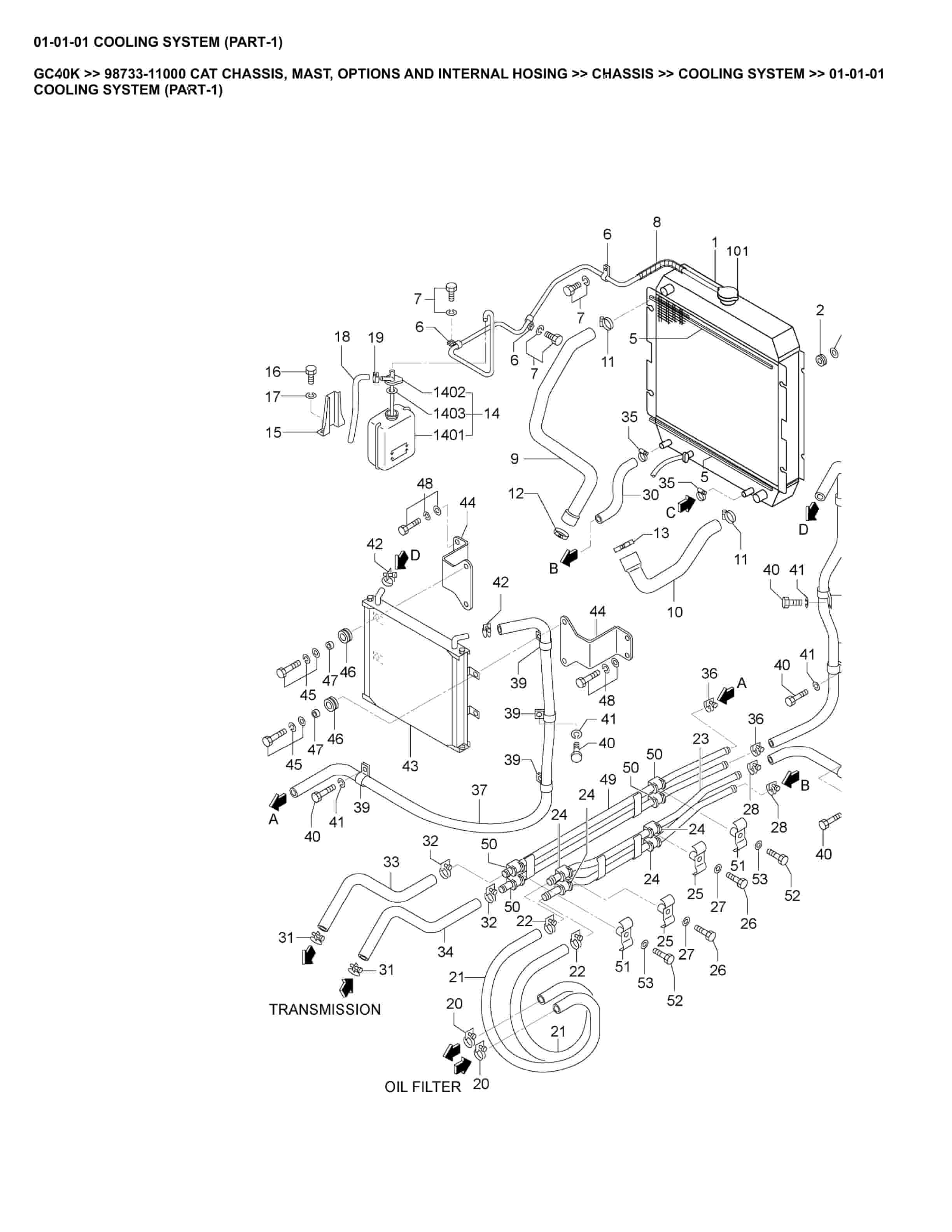 Caterpillar GC40K Parts Manual 98733-11000