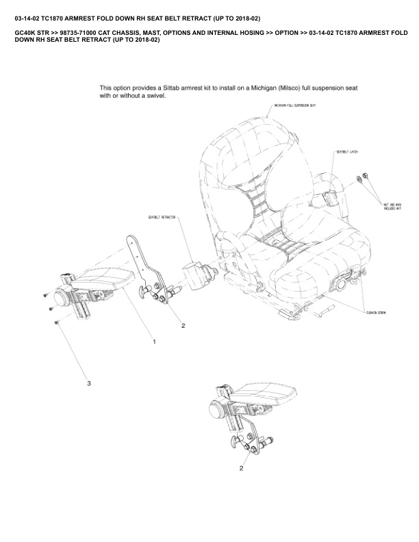 Alternative view of Caterpillar GC40K STR Parts Manual 98735-71000