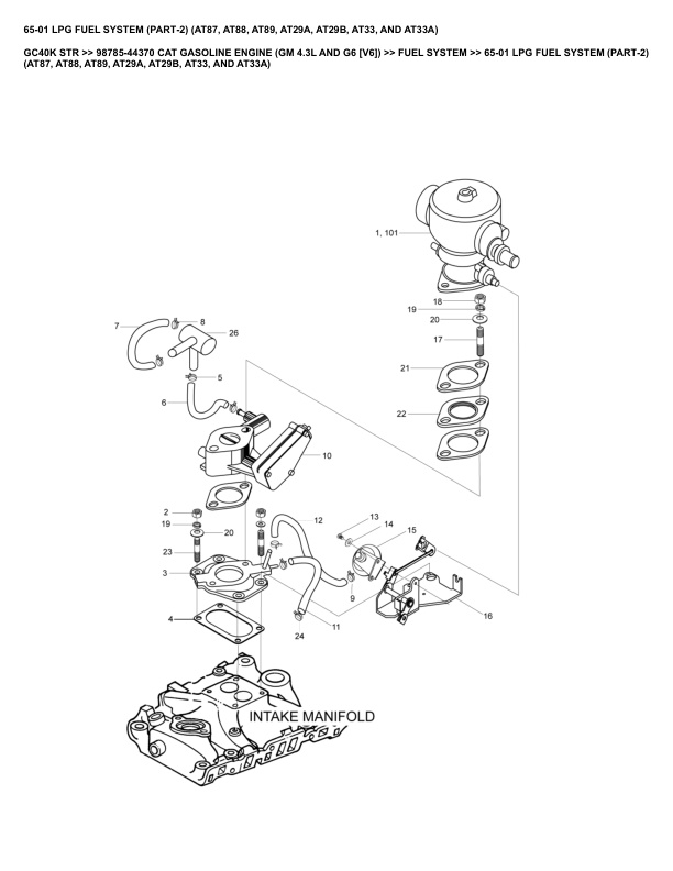 Alternative view of Caterpillar GC40K STR Parts Manual 98785-44370