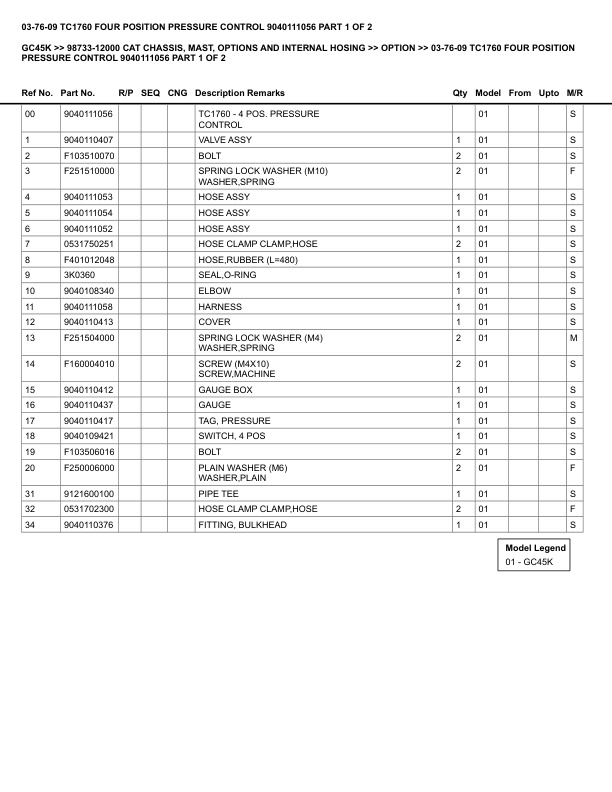 Caterpillar GC45K Parts Manual 98733-12000 5 Caterpillar GC45K Parts Manual 98733-12000 - Image 5