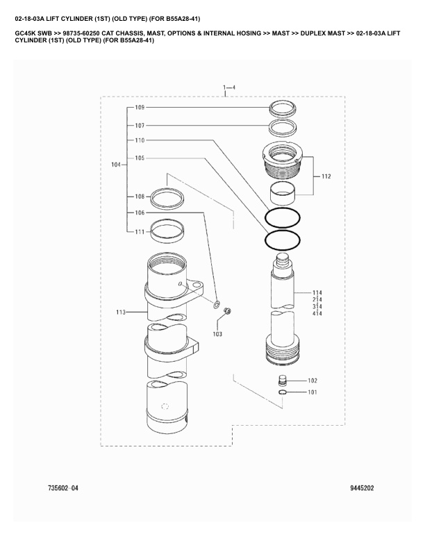 Alternative view of Caterpillar GC45K SWB Parts Manual 98735-60250