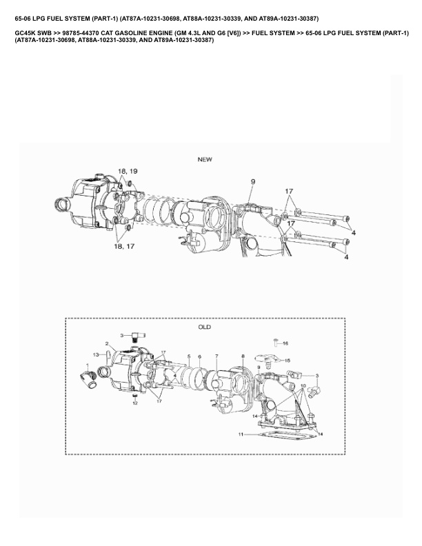 Alternative view of Caterpillar GC45K SWB Parts Manual 98785-44370