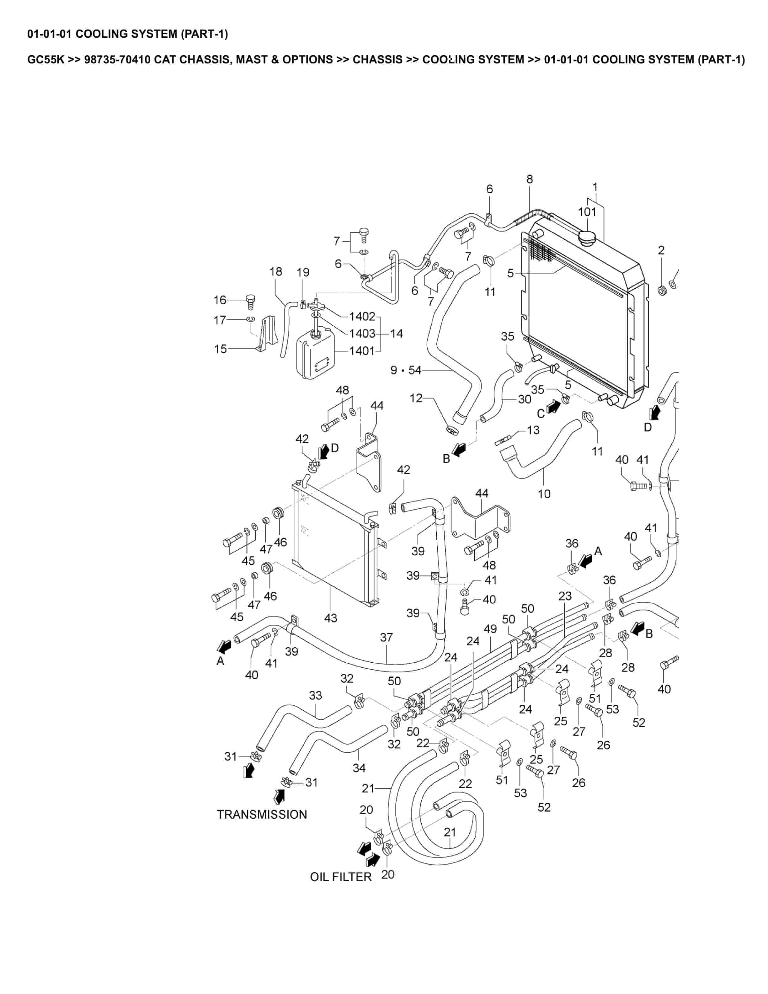 Caterpillar GC55K Parts Manual 98735-70410