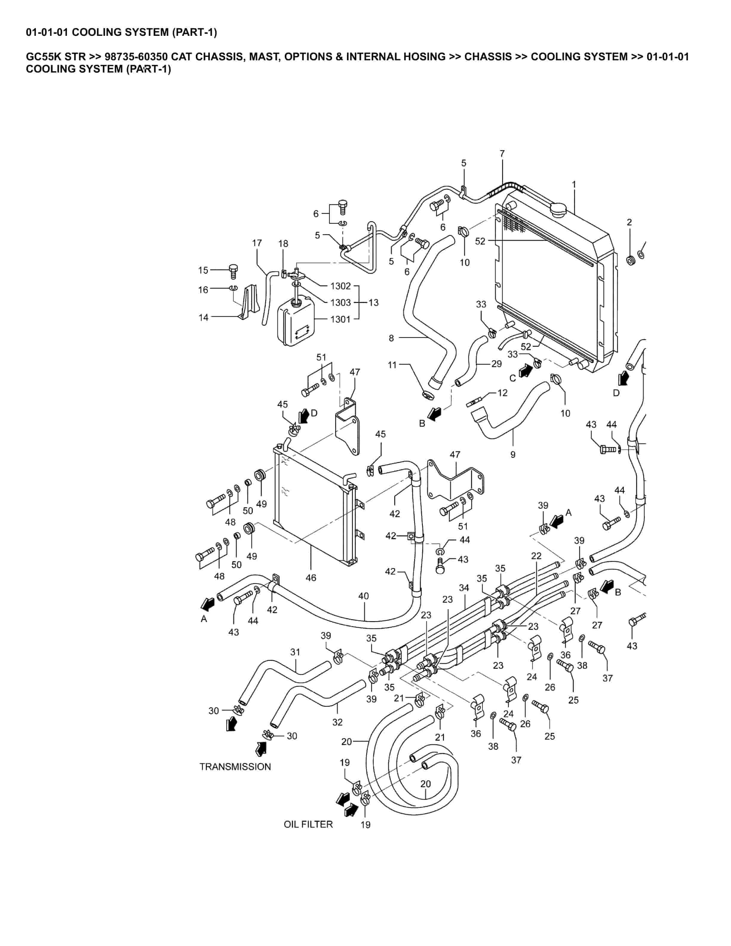 Caterpillar GC55K STR Parts Manual 98735-60350