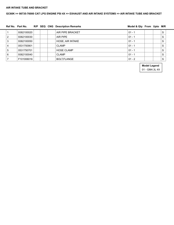 Alternative view of Caterpillar GC60K Parts Manual 98735-76000