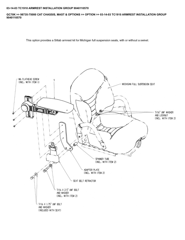 Alternative view of Caterpillar GC70K Parts Manual 98735-75000