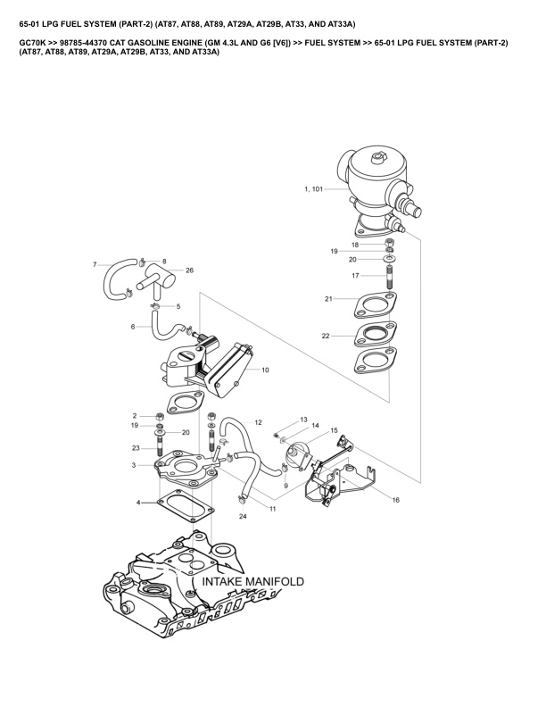 Alternative view of Caterpillar GC70K Parts Manual 98785-44370