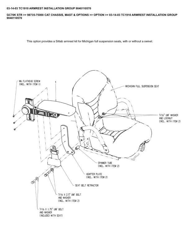 Alternative view of Caterpillar GC70K STR Parts Manual 98735-75000