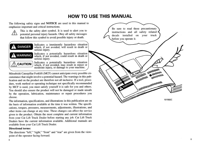 Alternative view of Caterpillar GP-DP 15-35 Lift Trucks Operation and Maintenance Manual 99710-31420