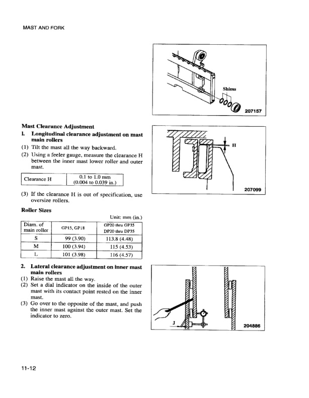 Caterpillar GP15-35, DP20-35 Mast Supplement Service Manual 99719-72102-3