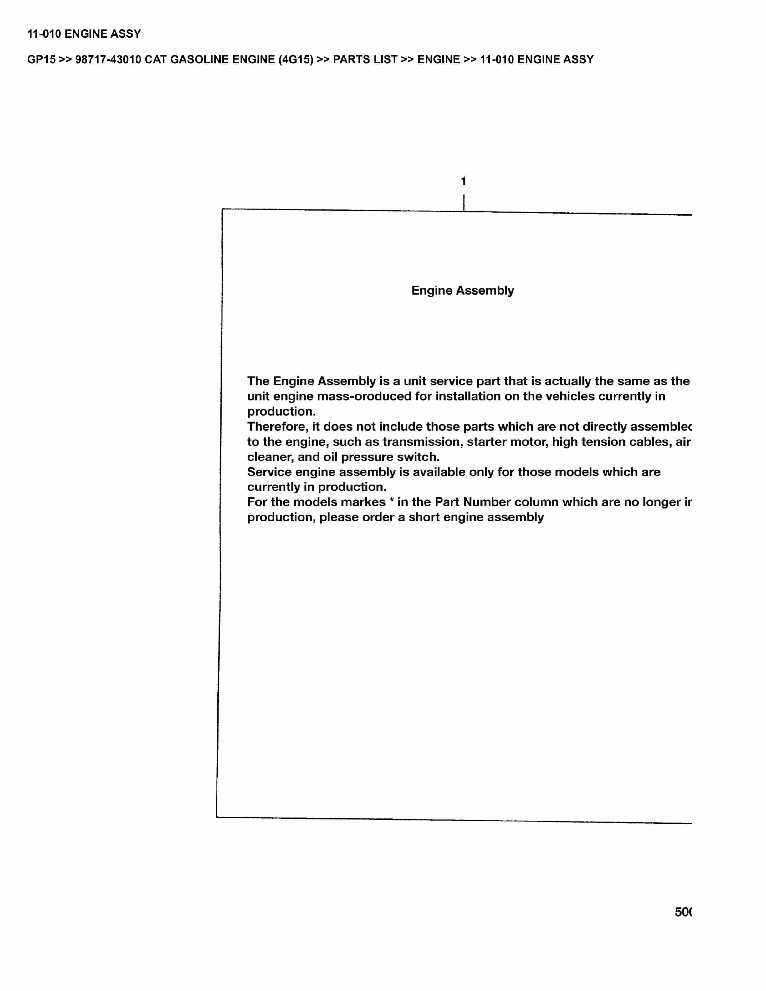 Caterpillar GP15 Parts Manual 98717-43010