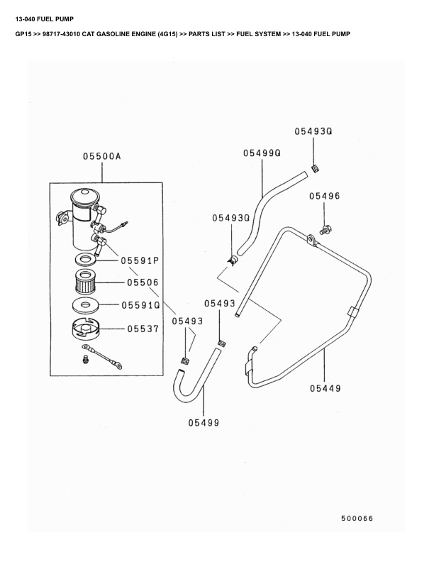 Alternative view of Caterpillar GP15 Parts Manual 98717-43010