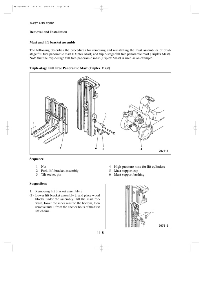 Caterpillar GP15K-35K, DP15K-35K Chassis and Mast Service Manual 99719-60120-4