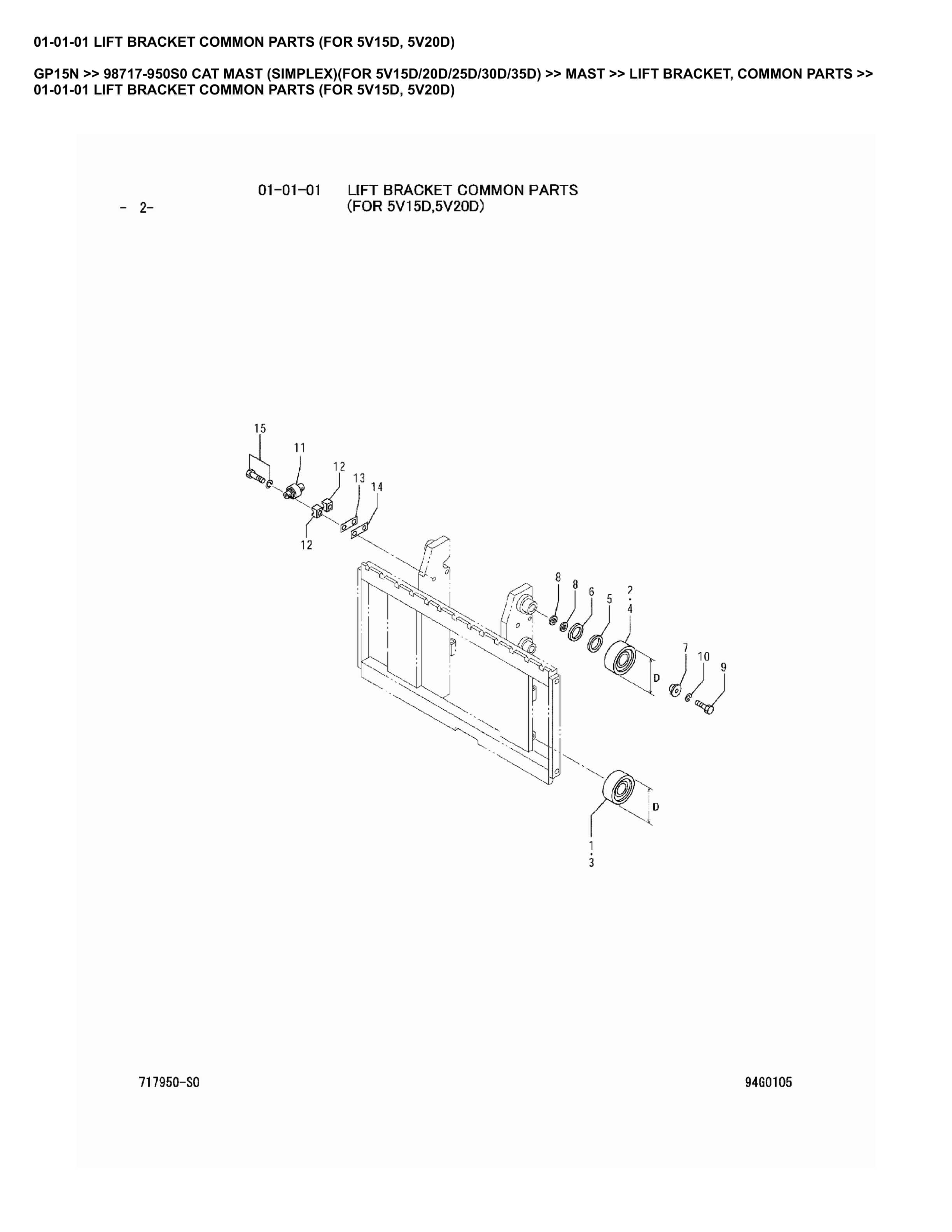 Caterpillar GP15N Parts Manual 98717-950S0