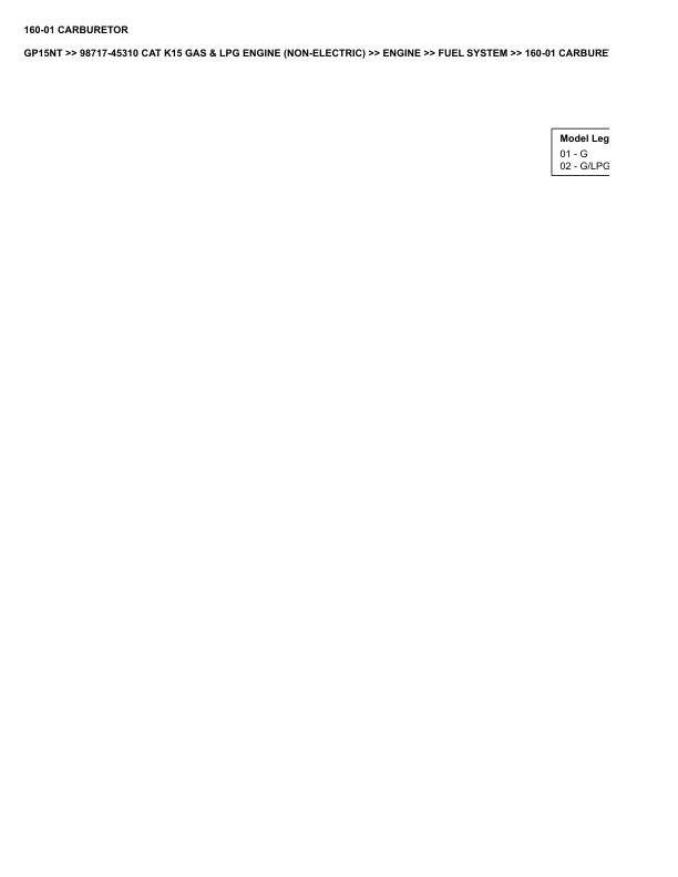 Alternative view of Caterpillar GP15NT Parts Manual 98717-45310