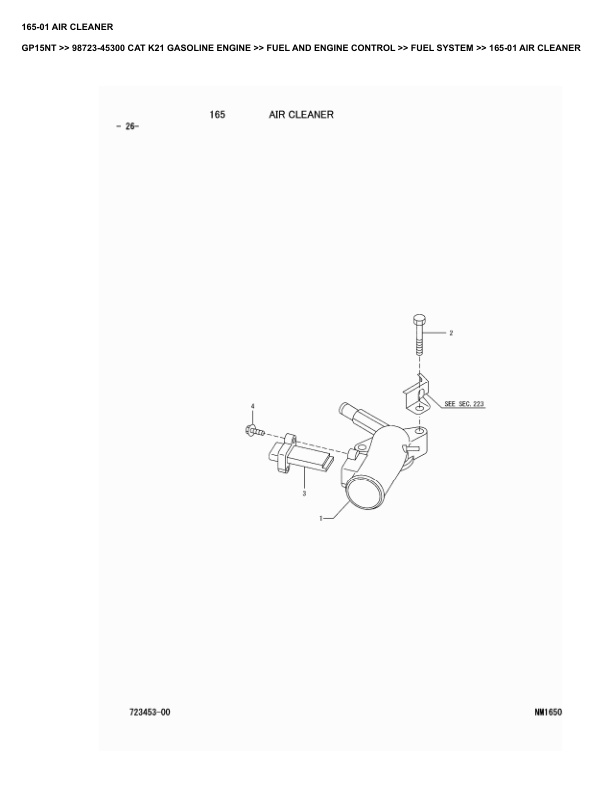 Alternative view of Caterpillar GP15NT Parts Manual 98723-45300