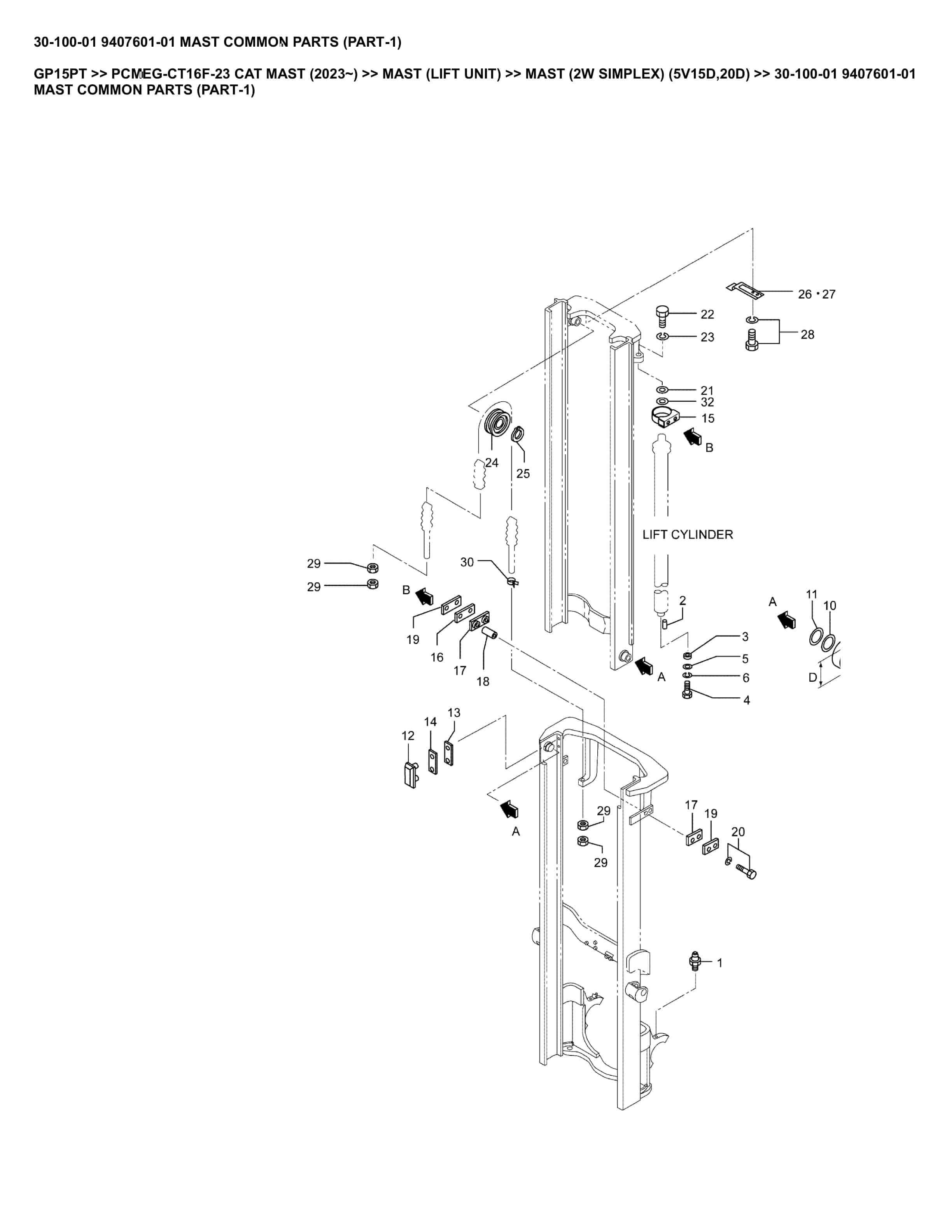 Caterpillar GP15PT Parts Manual PCMEG-CT16F-23