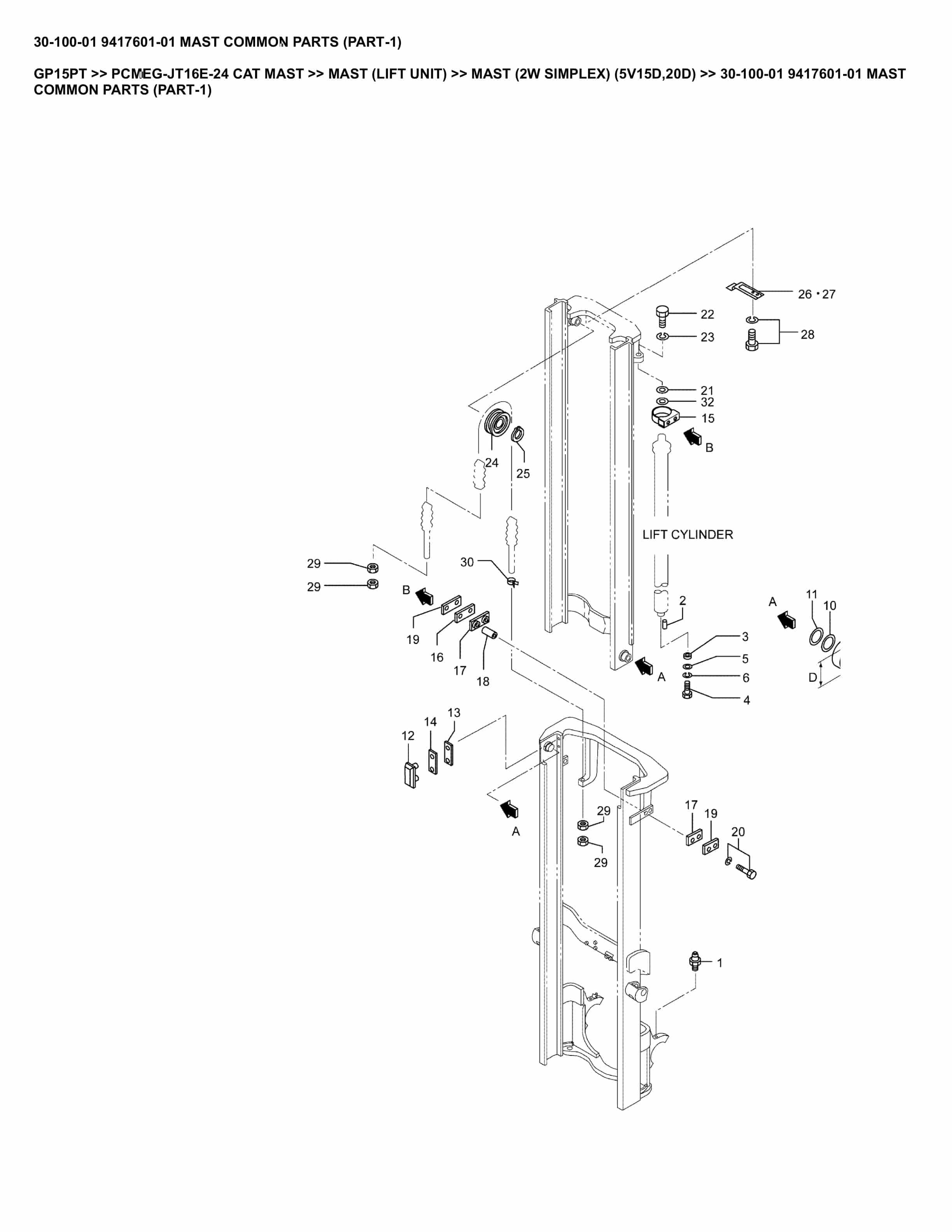 Caterpillar GP15PT Parts Manual PCMEG-JT16E-24