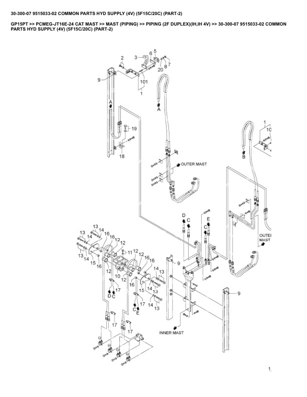 Alternative view of Caterpillar GP15PT Parts Manual PCMEG-JT16E-24