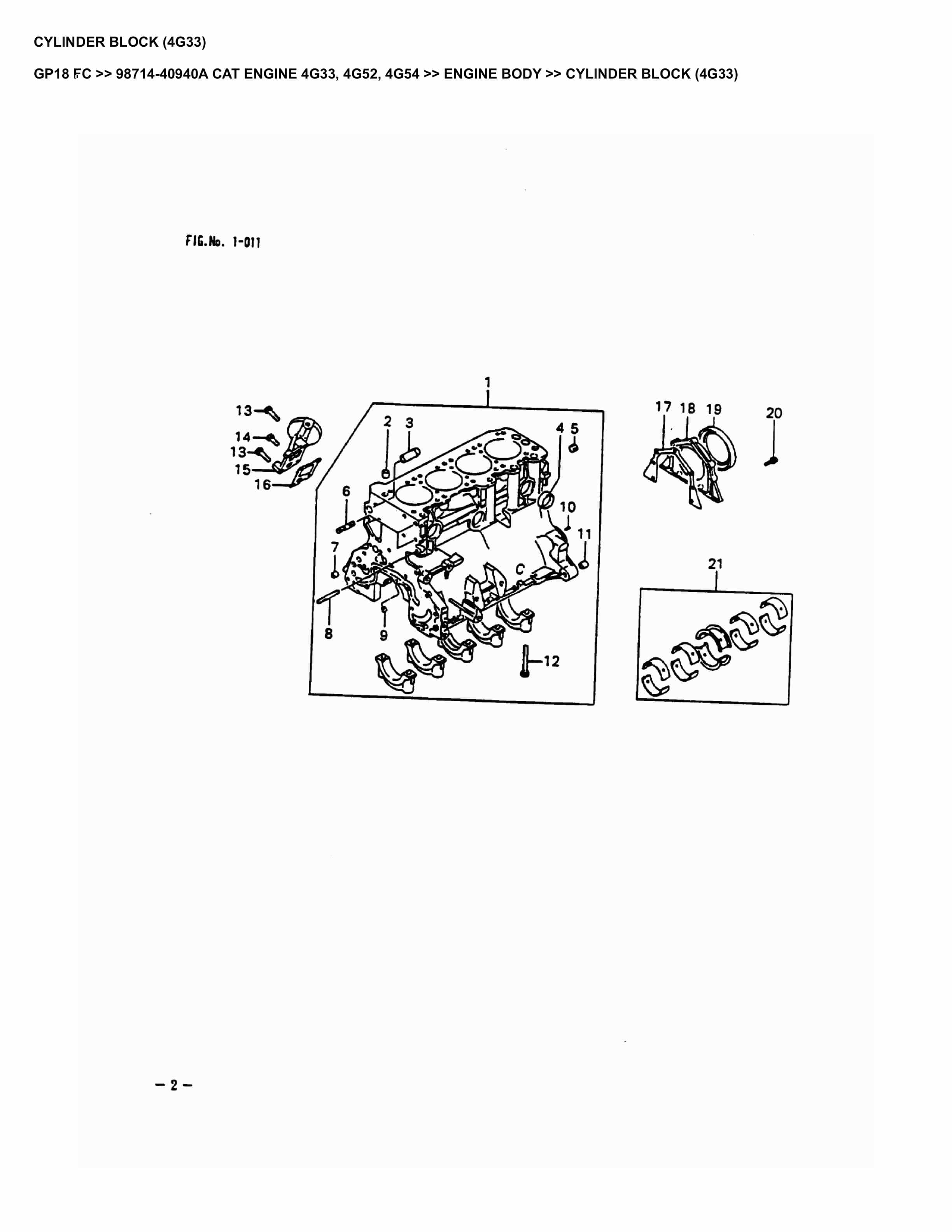 Caterpillar GP18 FC Parts Manual 98714-40940A