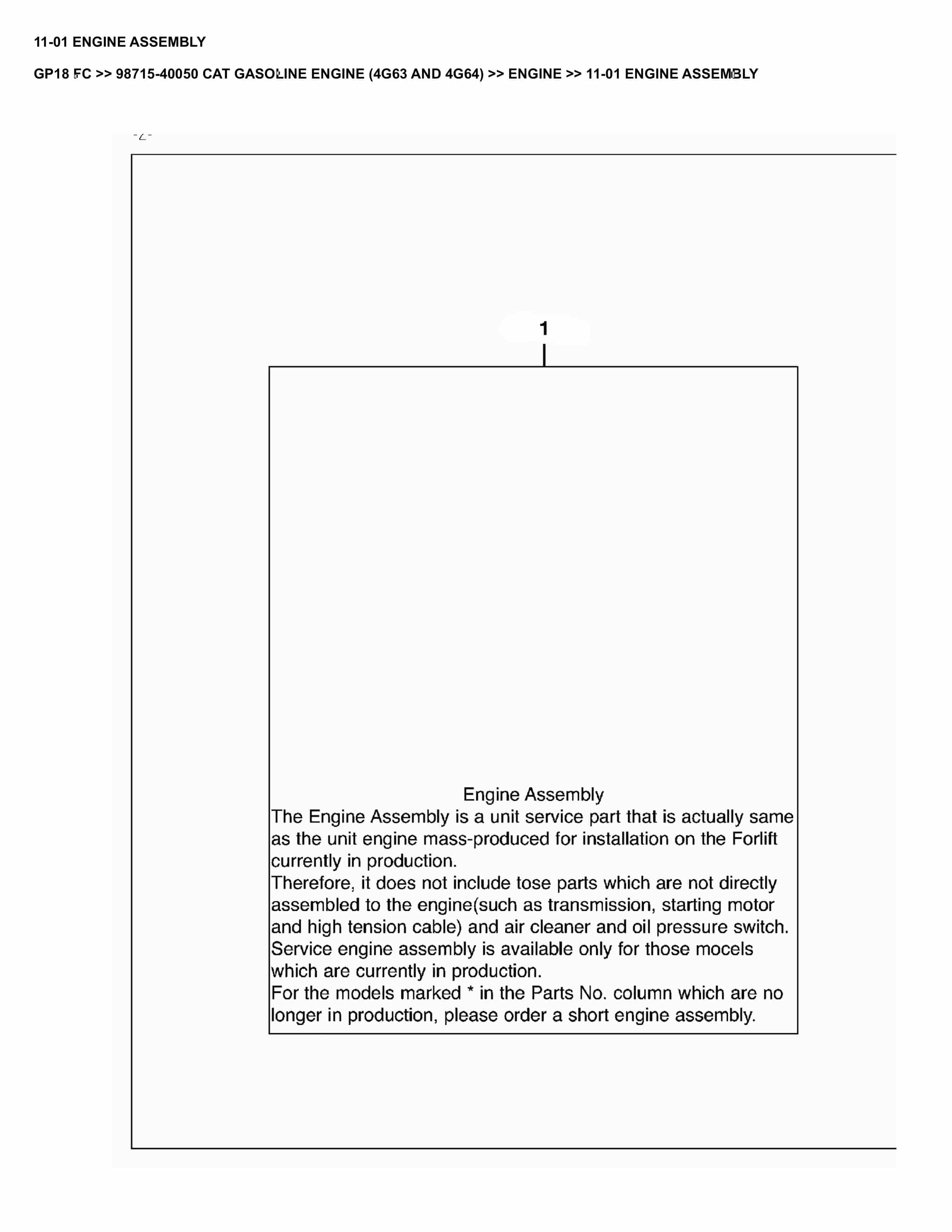 Caterpillar GP18 FC Parts Manual 98715-40050