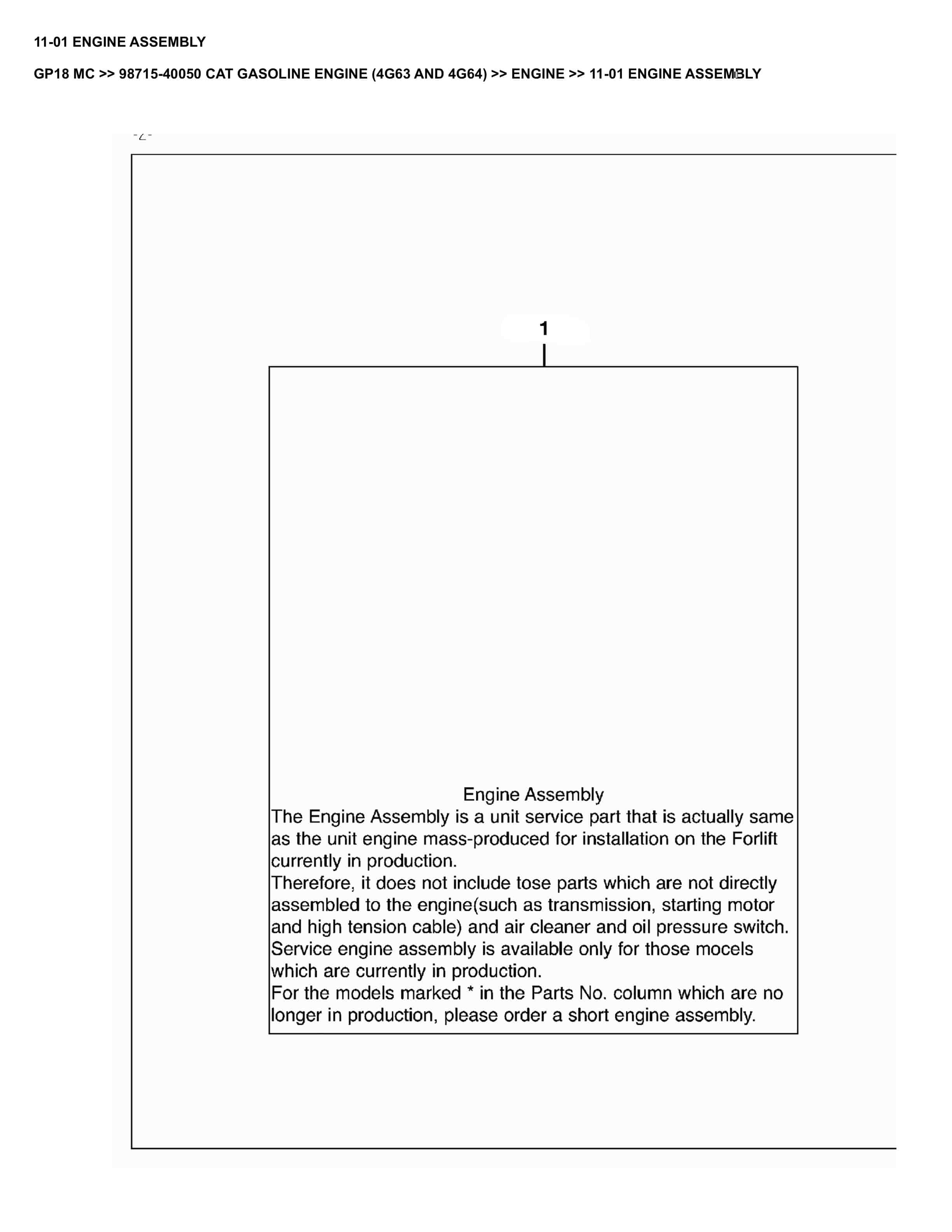 Caterpillar GP18 MC Parts Manual 98715-40050