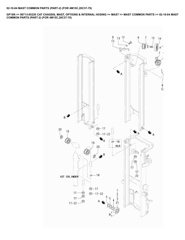 Alternative view of Caterpillar GP18N Parts Manual 98713-05230