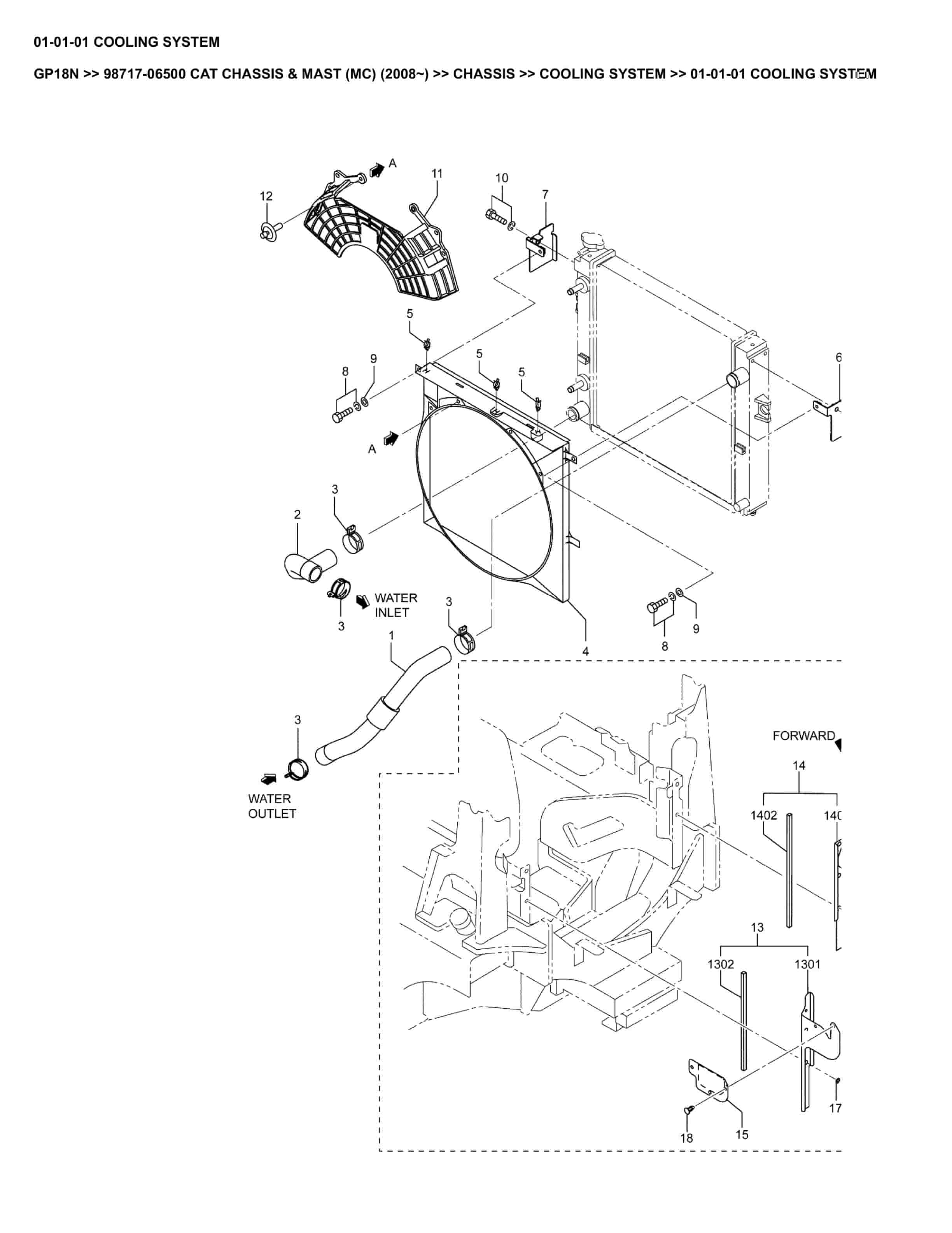 Caterpillar GP18N Parts Manual 98717-06500