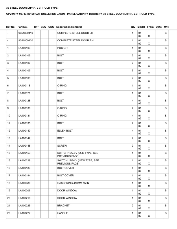 Alternative view of Caterpillar GP20N Parts Manual 98713-85100