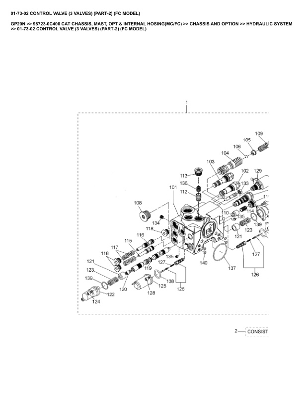 Alternative view of Caterpillar GP20N Parts Manual 98723-0C400
