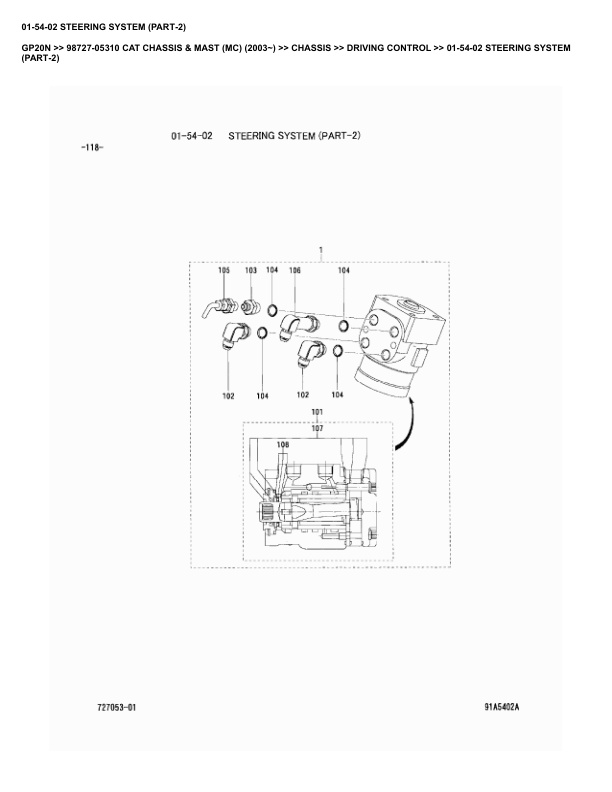 Alternative view of Caterpillar GP20N Parts Manual 98727-05310