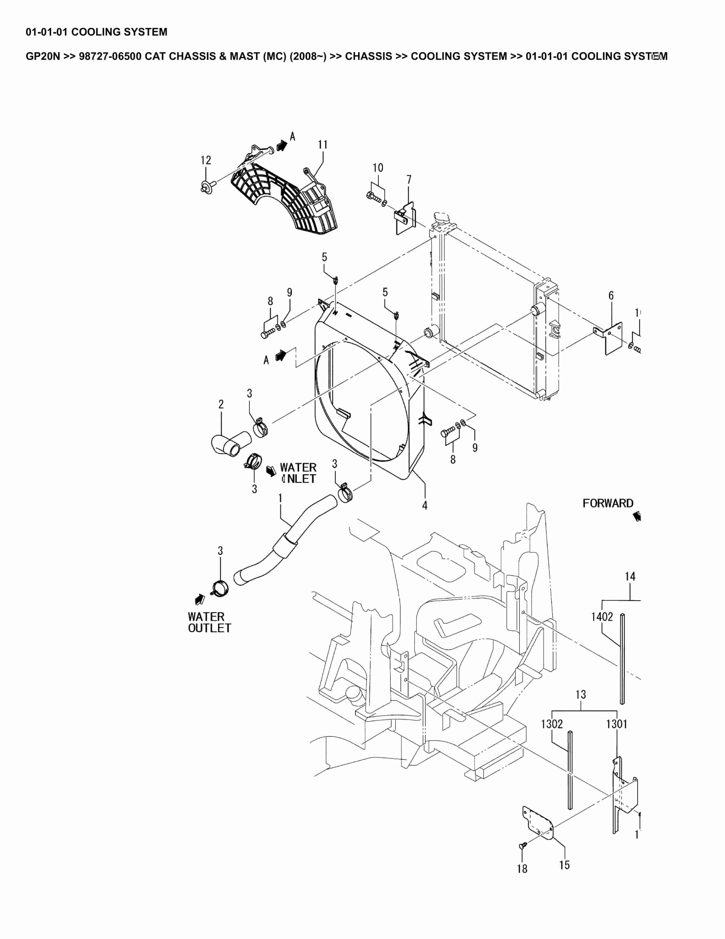 Caterpillar GP20N Parts Manual 98727-06500