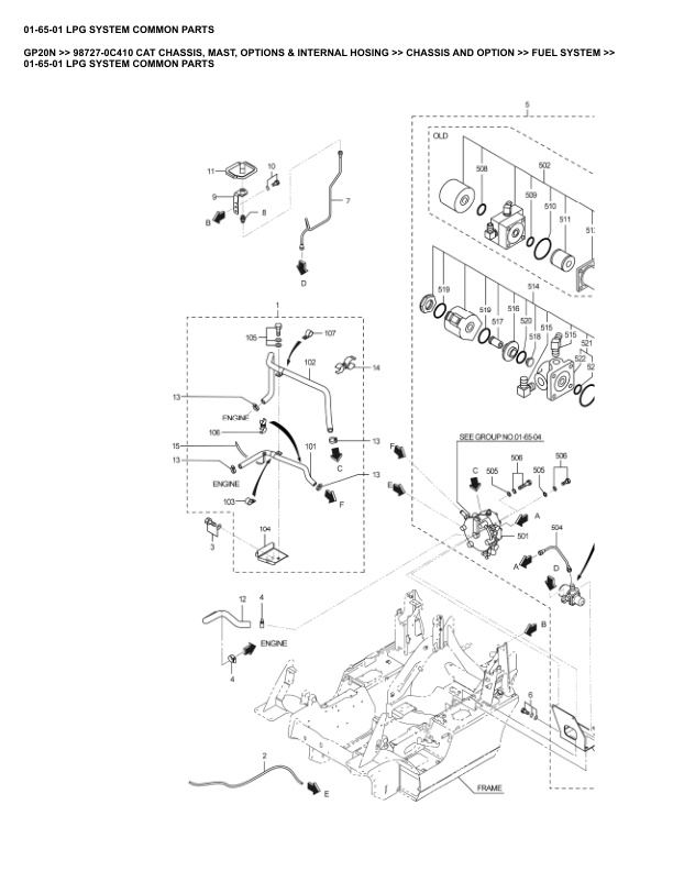 Alternative view of Caterpillar GP20N Parts Manual 98727-0C410