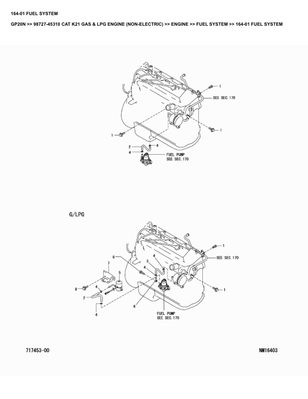 Alternative view of Caterpillar GP20N Parts Manual 98727-45310