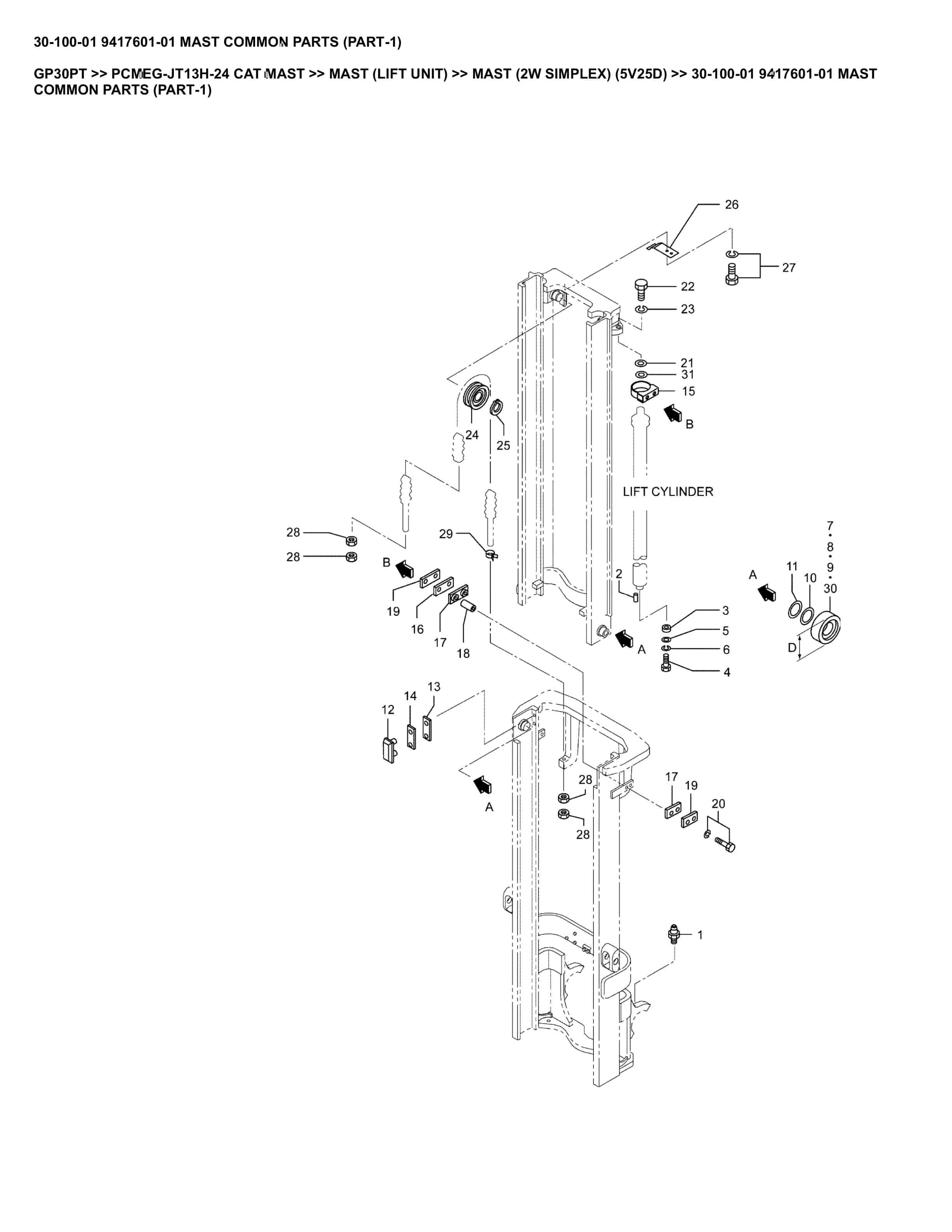 Caterpillar GP30PT Parts Manual PCMEG-JT13H-24