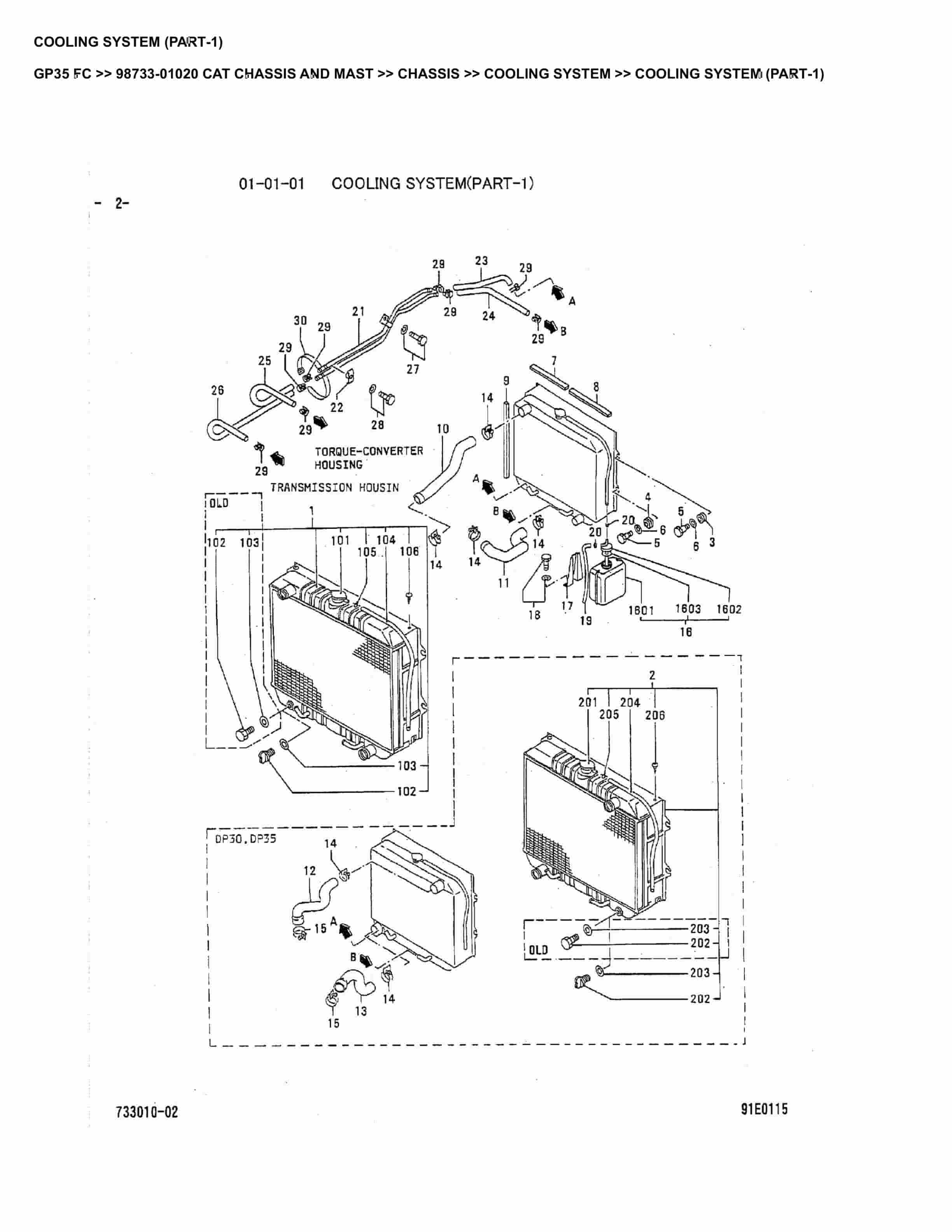 Caterpillar GP35 FC Parts Manual 98733-01020