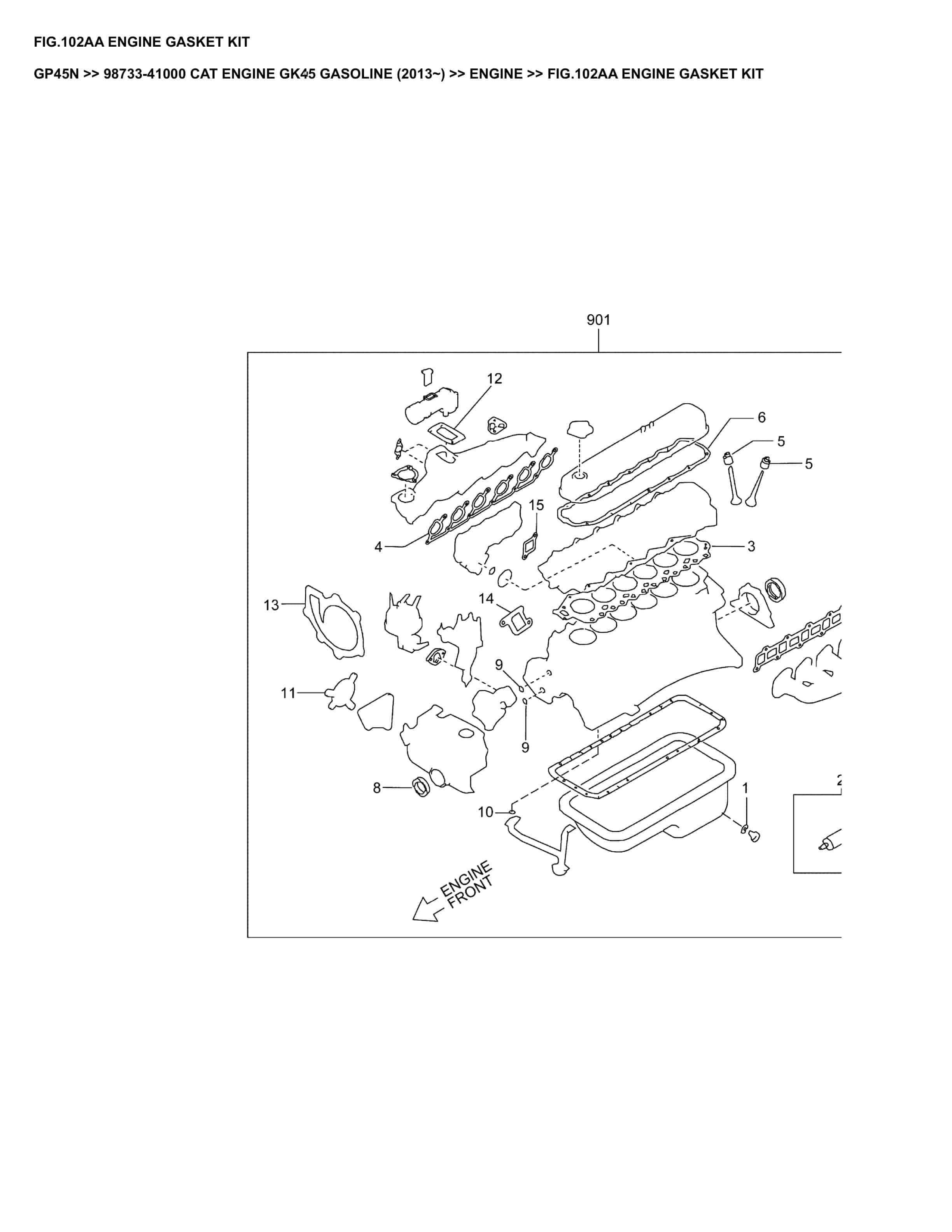 Caterpillar GP45N Parts Manual 98733-41000