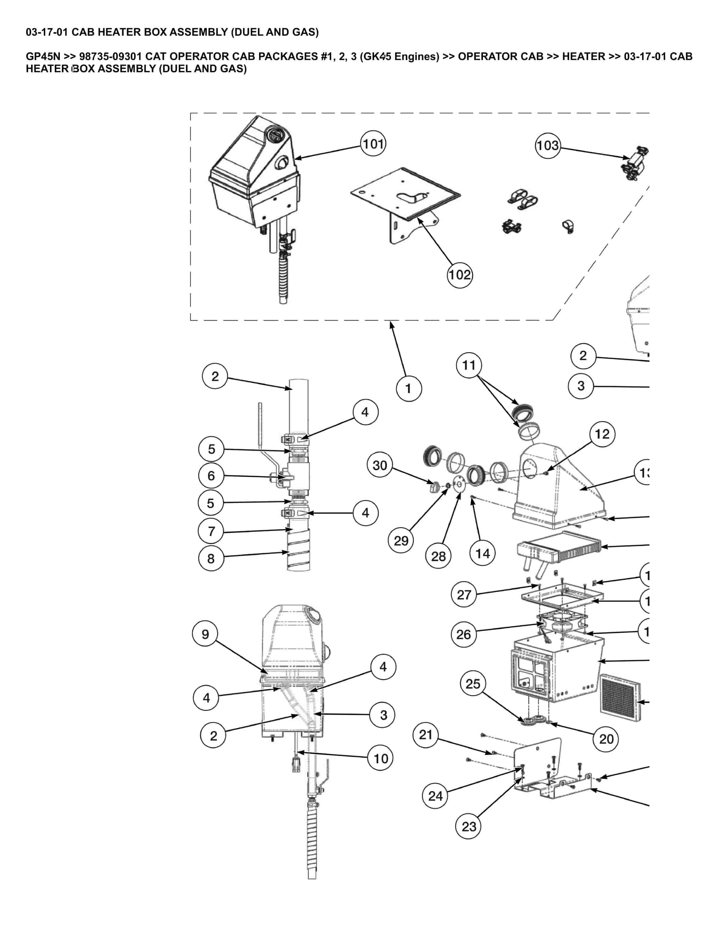 Caterpillar GP45N Parts Manual 98735-09301