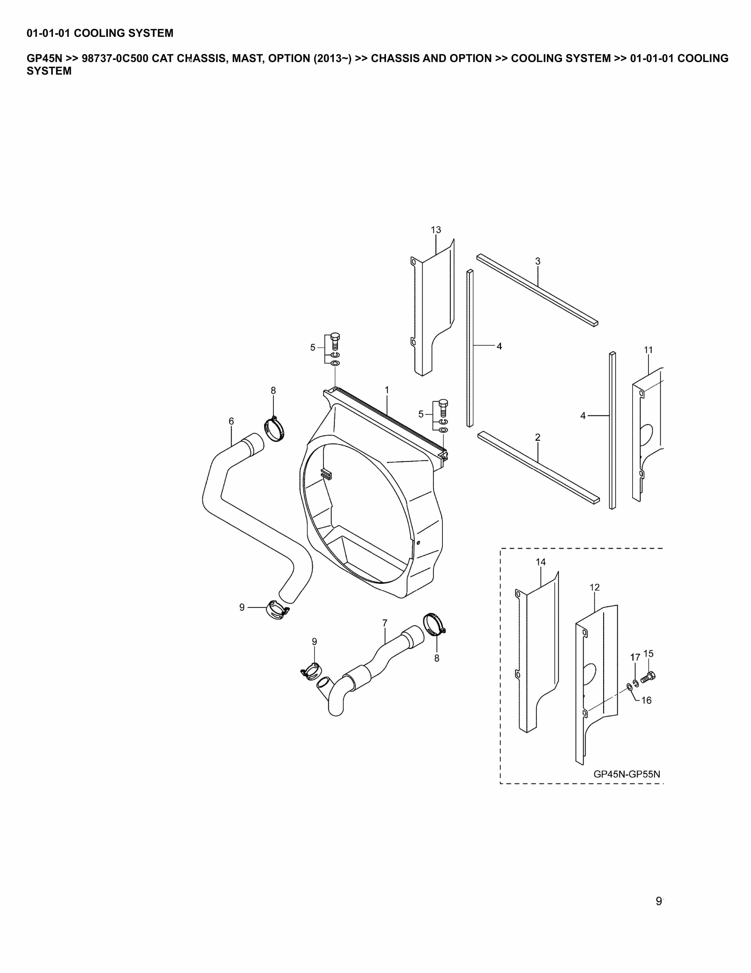 Caterpillar GP45N Parts Manual 98737-0C500