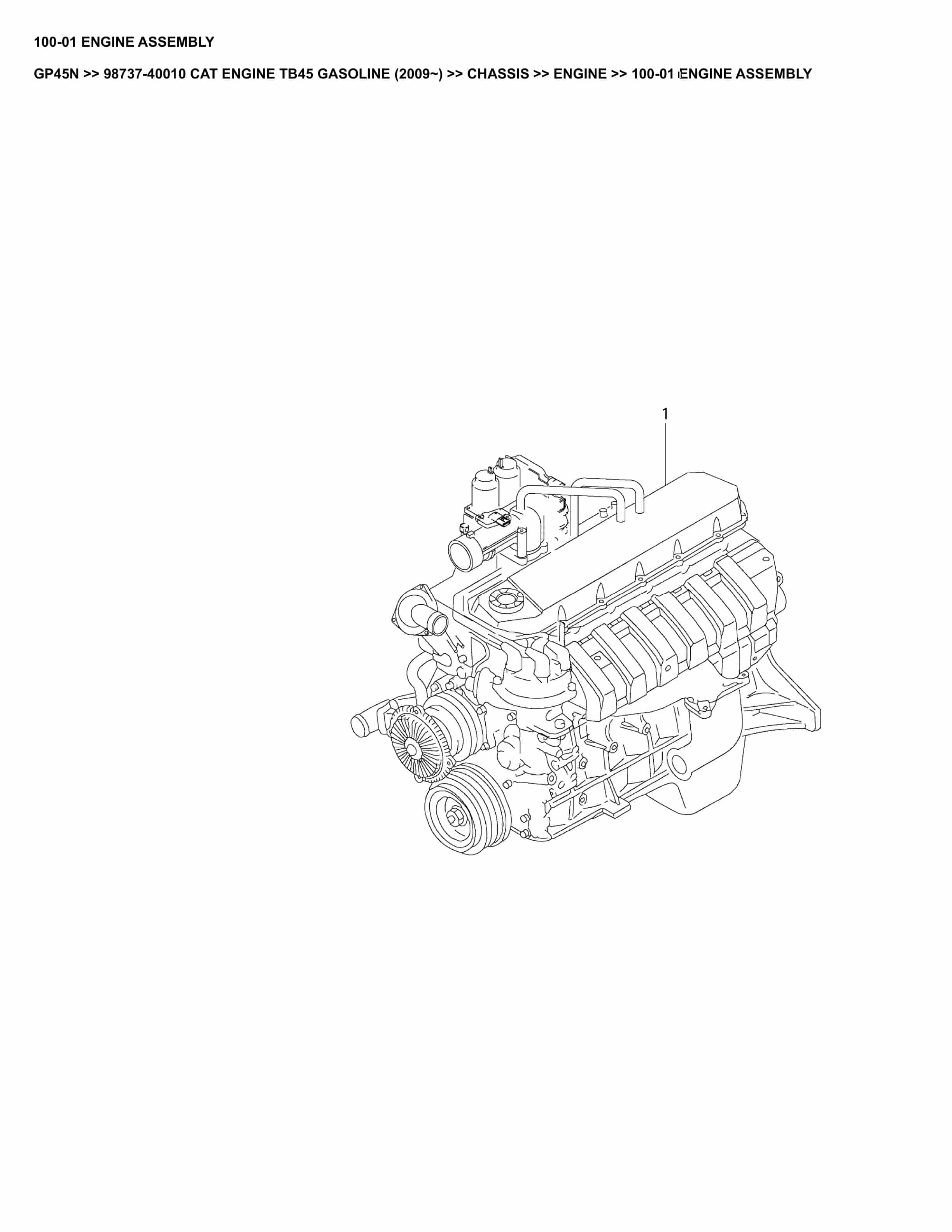 Caterpillar GP45N Parts Manual 98737-40010
