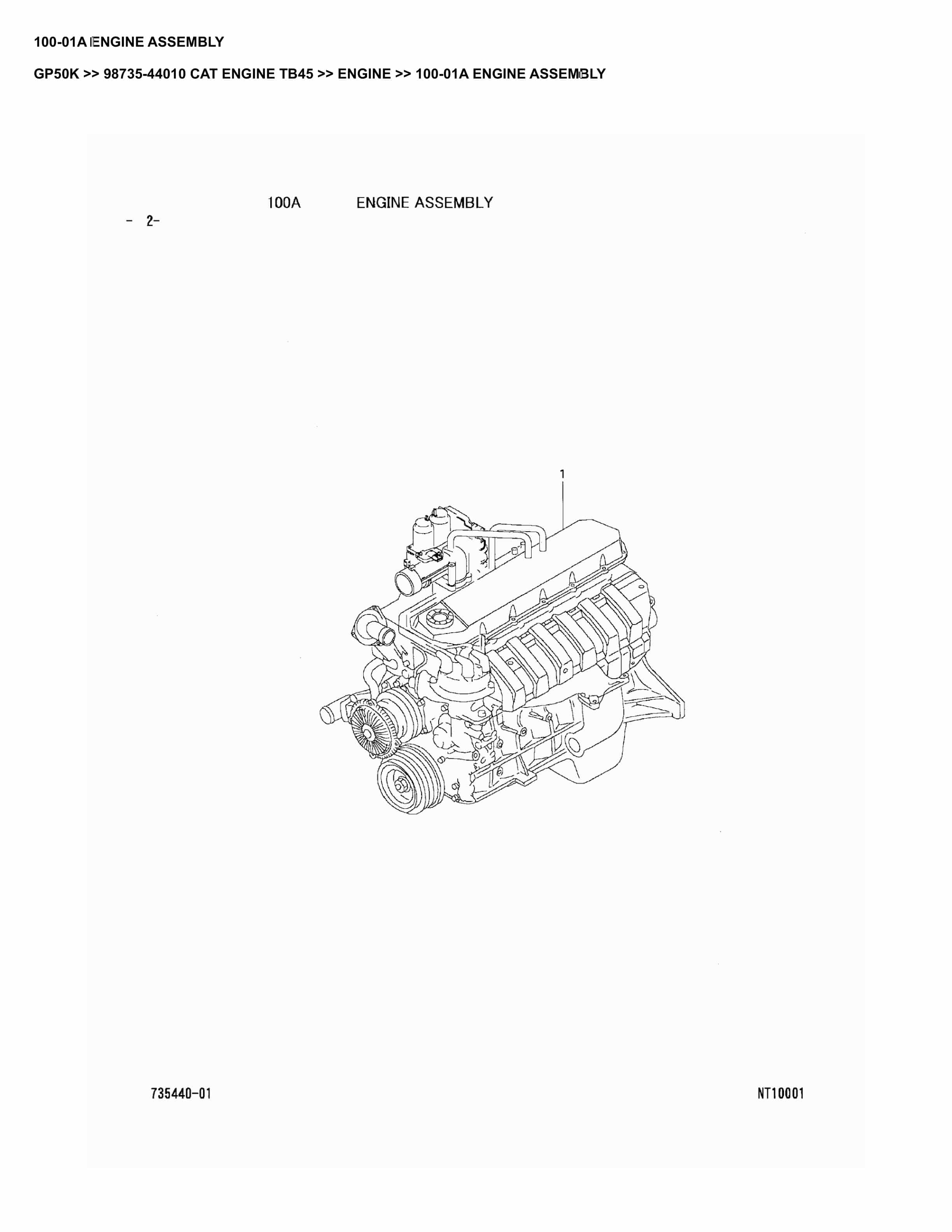 Caterpillar GP50K Parts Manual 98735-44010