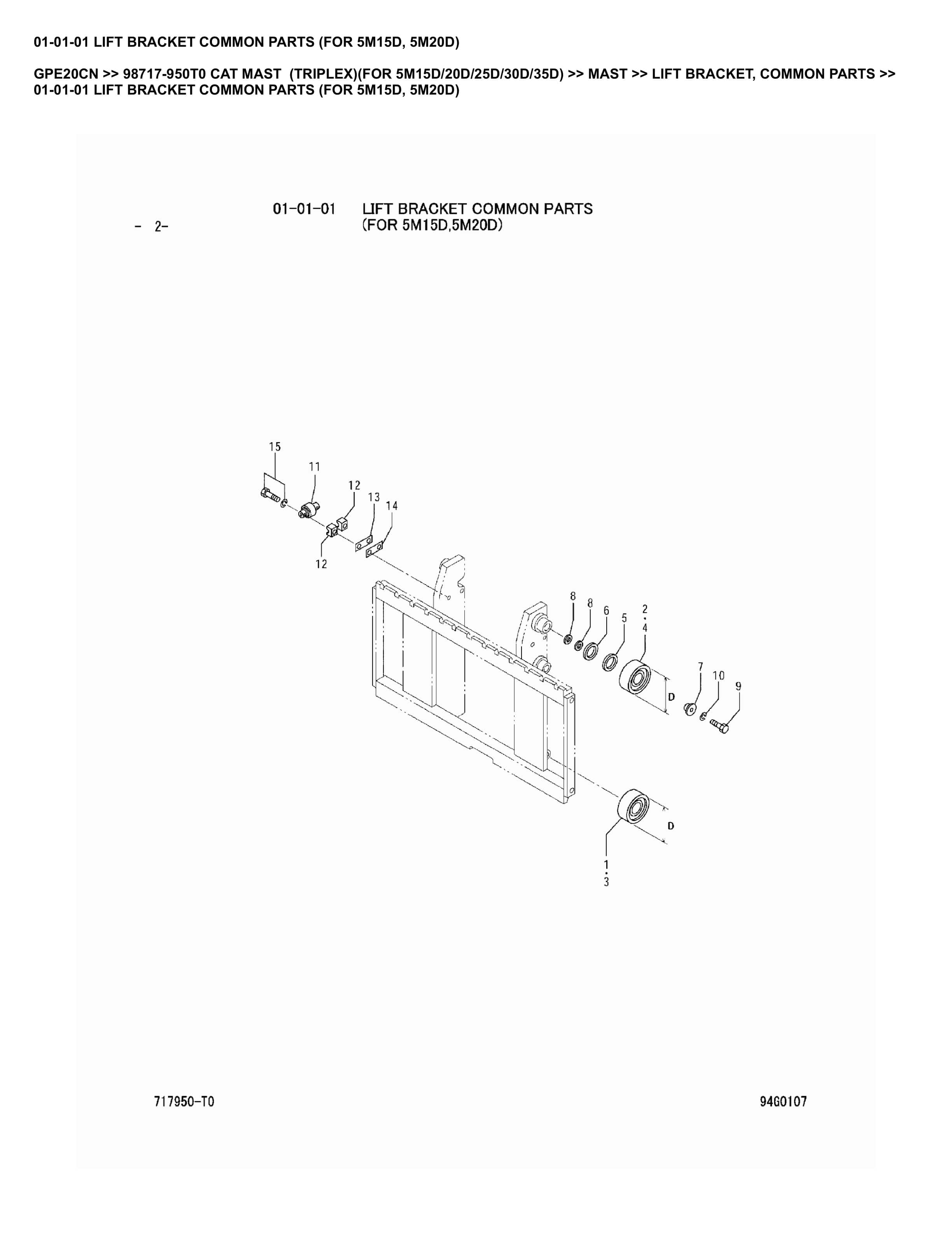 Caterpillar GPE20CN Parts Manual 98717-950T0